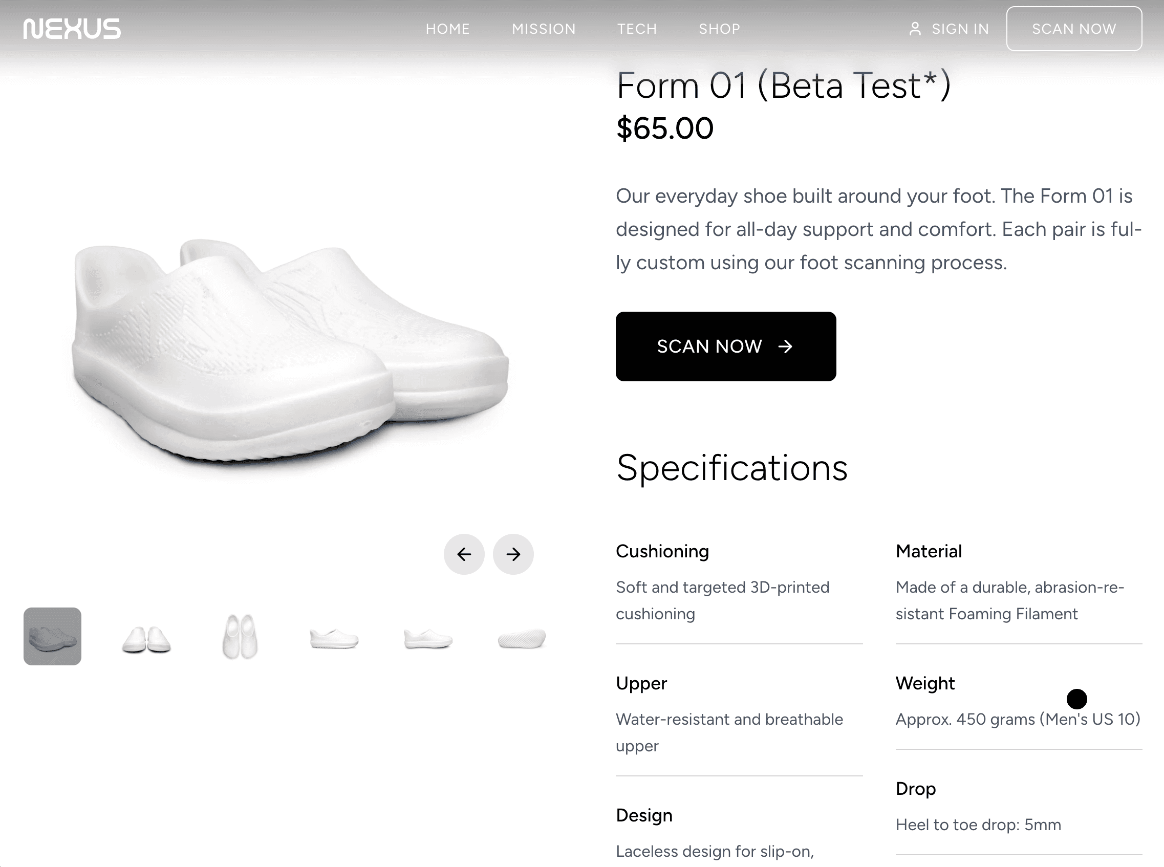 New Nexus shop page